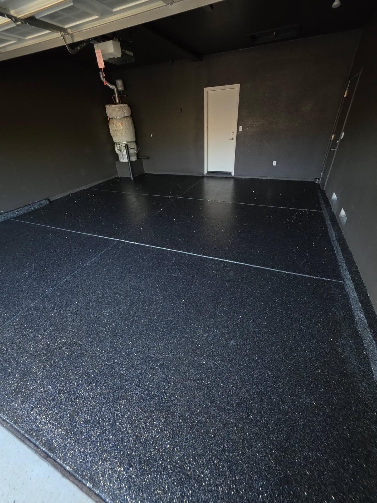 Gallery photos for Carbon and Gold Flake Epoxy Garage Floor in Roseville: Image #1