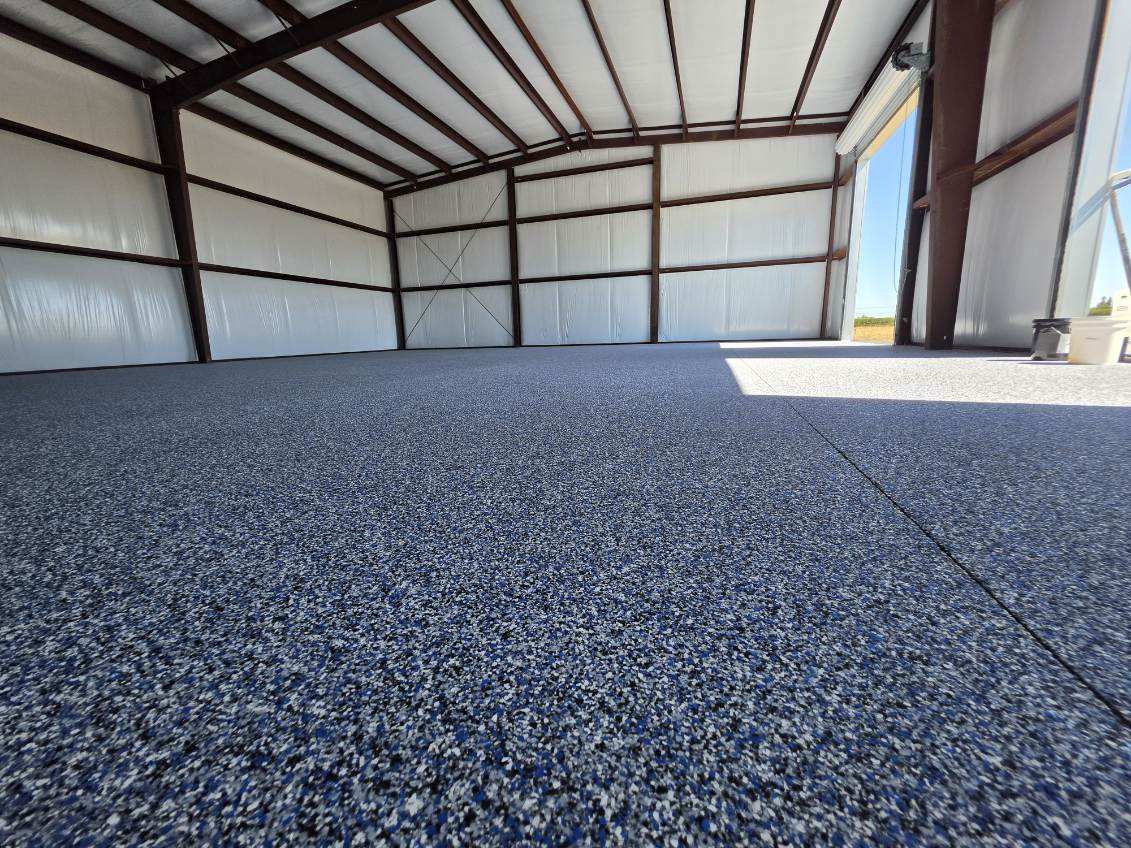 Gallery photos for 2,550 Sq Ft Shop Floor Coated with Flake Epoxy in Lodi CA: Image #1