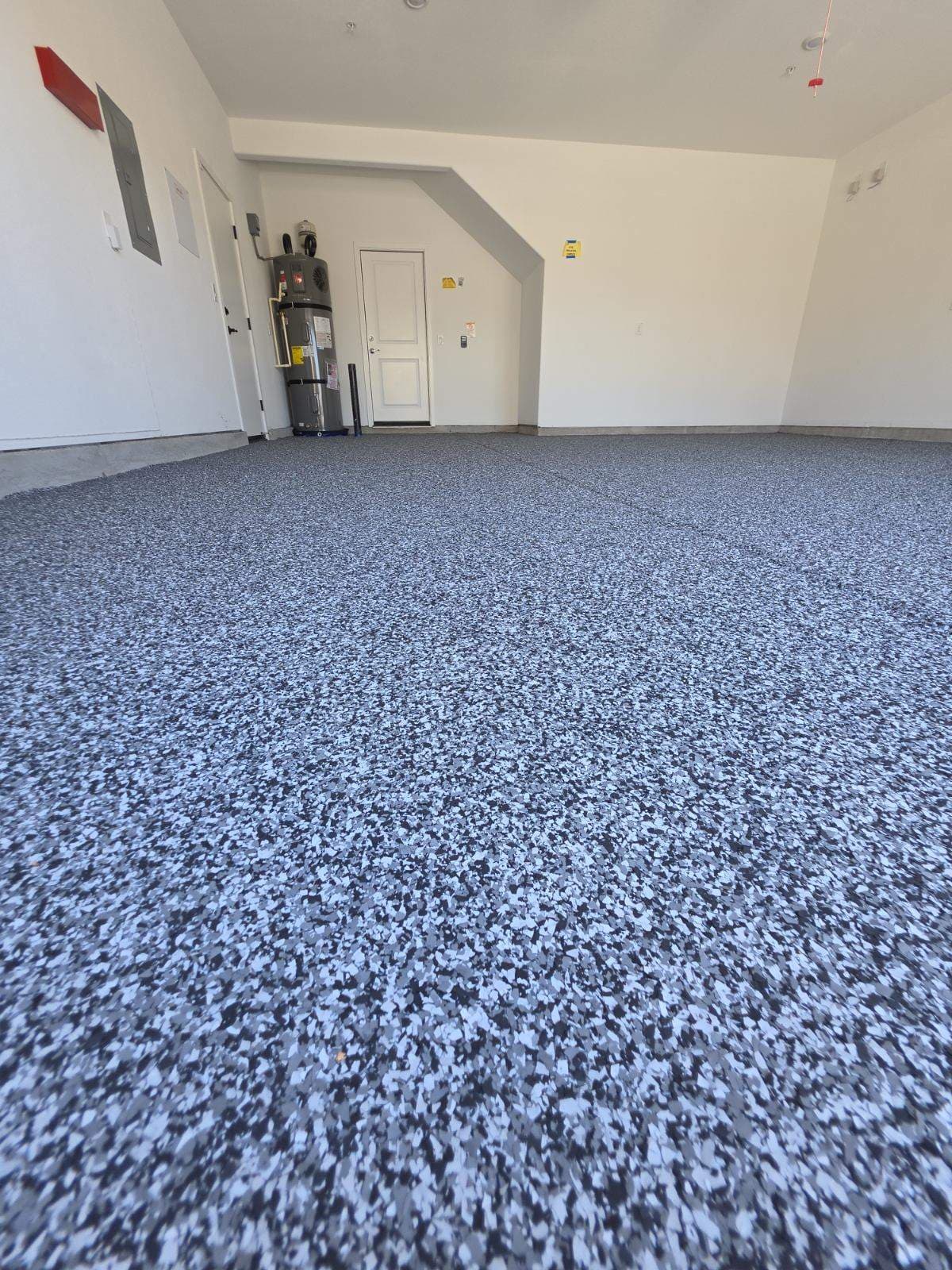 New Build Garage Gets a Glacier Flake Epoxy Coating in Sacramento image